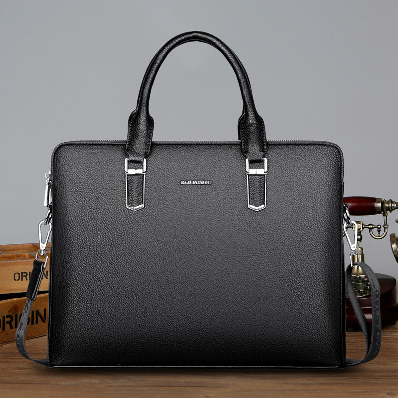 Men's Large Capacity Business Computer Authentic Leather Men's Handbags