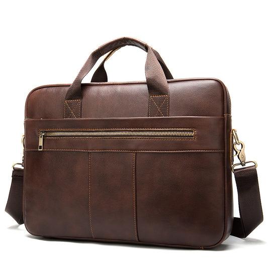 Men's Leather Business First Layer Cowhide Large Men's Briefcases