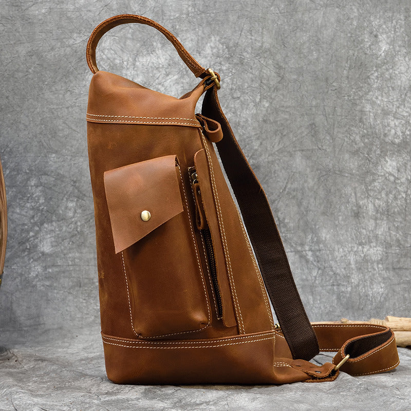 Men's Attractive Retro Leather Crazy Horse Bags