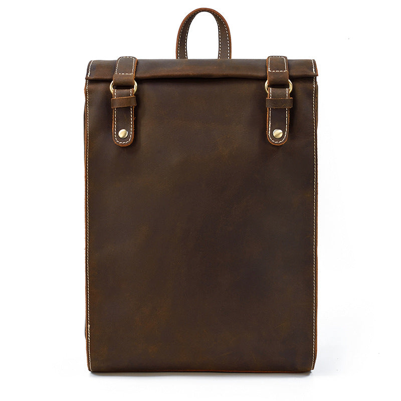 Men's Crazy Horse Leather Vintage Genuine First Layer Backpacks
