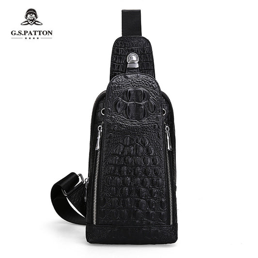 Men's Beautiful Versatile Crocodile Pattern Leather Bags