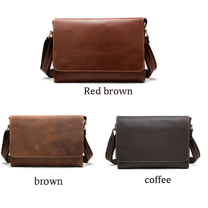 Men's Retro Crazy Horse Leather First Layer Men's Messenger Bags