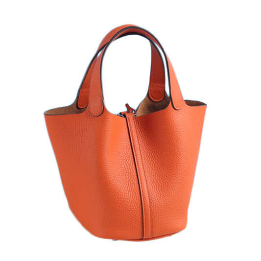 Women's Lychee Pattern First Layer Cowhide Vegetable Handbags