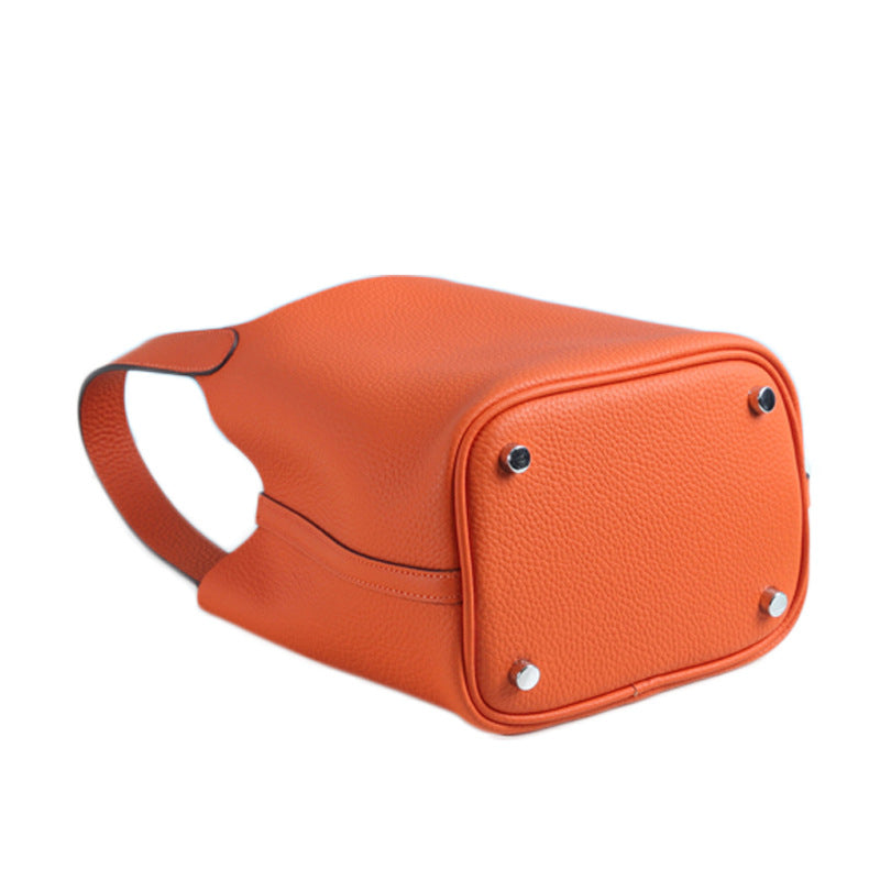 Women's Lychee Pattern First Layer Cowhide Vegetable Handbags