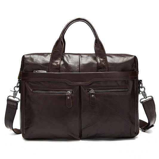 Men's Trendy Business Genuine Leather Portable Men's Briefcases