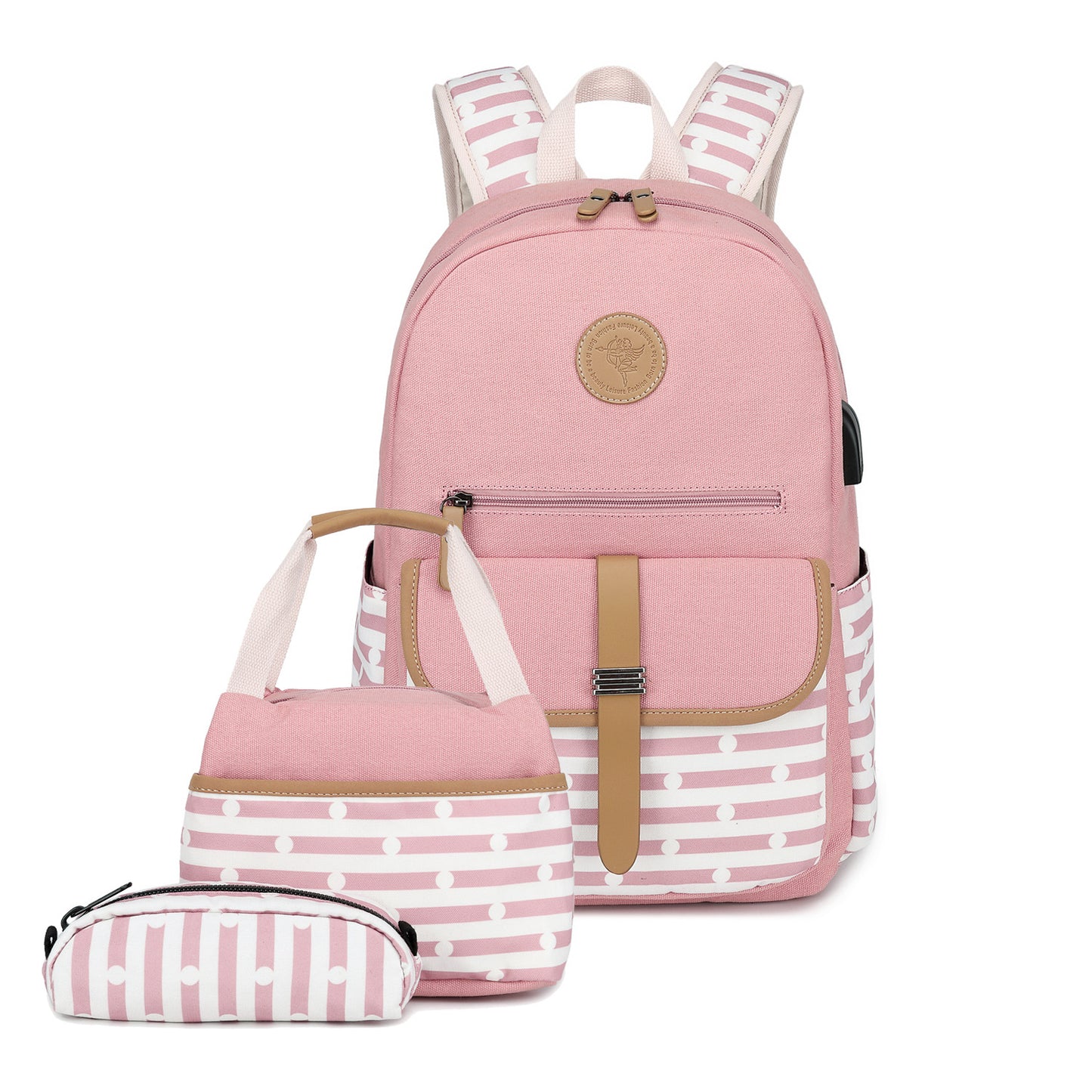 Women's Versatile Striped Trendy High Multifunctional Backpacks
