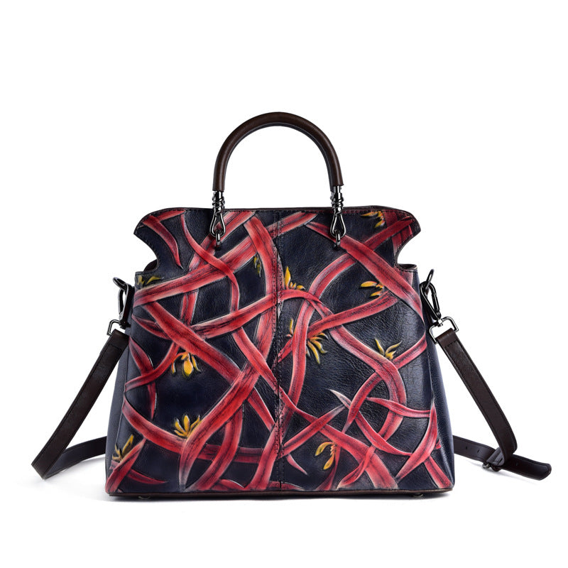 Source Live Broadcast With Goods Cowhide Retro Bucket Bags