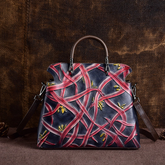 Source Live Broadcast With Goods Cowhide Retro Bucket Bags