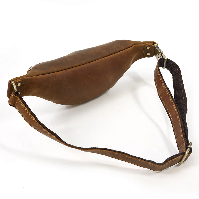 Men's Durable Retro Crazy Horse Leather Men's Chest Bags
