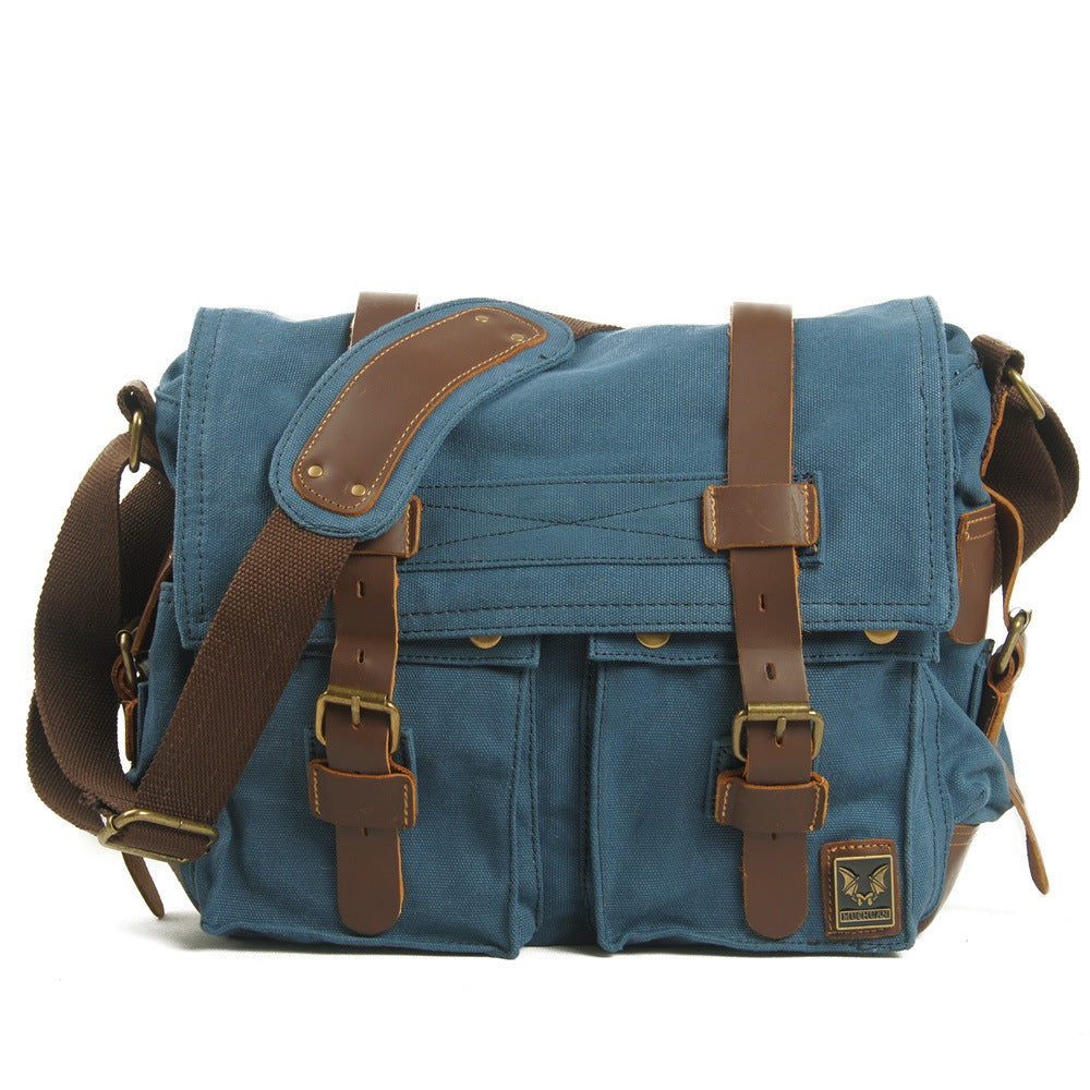 Cloth Canvas With Leather Graphy Waterproof Bags