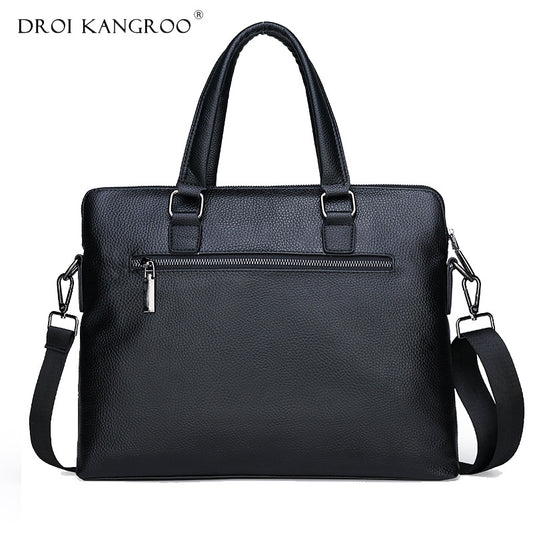 Men's Business Leather First Layer Cow Computer Men's Handbags