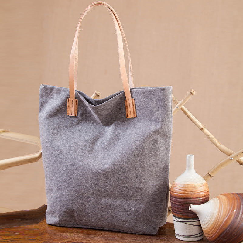 Women's Style Canvas Cotton Linen Art Large Shoulder Bags