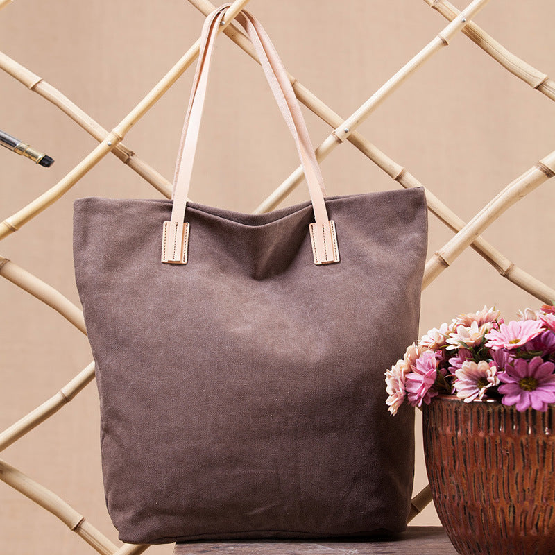 Women's Style Canvas Cotton Linen Art Large Shoulder Bags