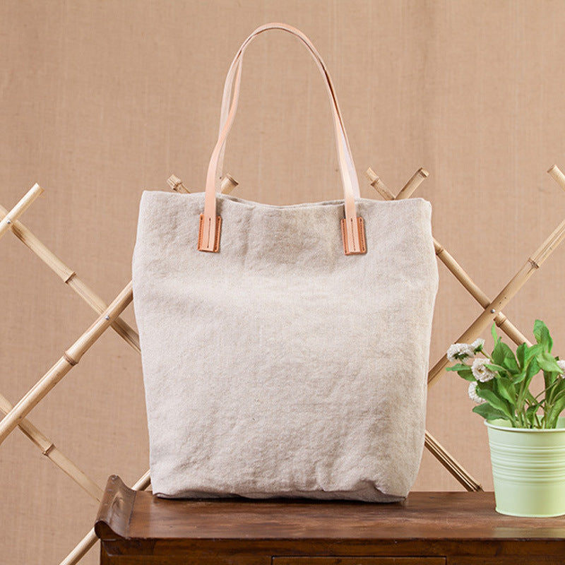 Women's Style Canvas Cotton Linen Art Large Shoulder Bags