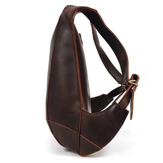 Men's Leather Crazy Waistcoat Personality Simple Backpacks