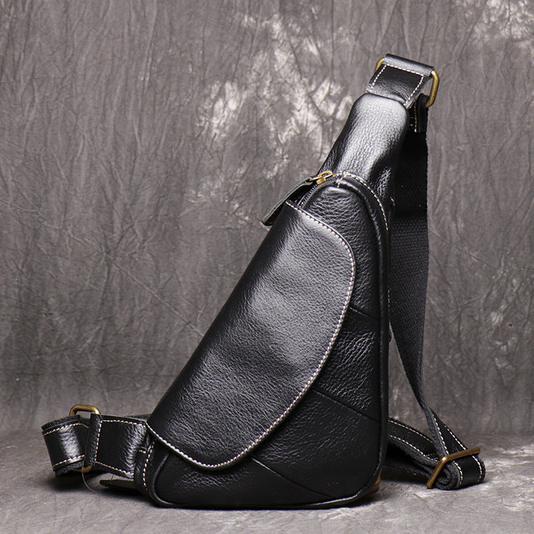 Men's Korean Style Unique Cattle Leather Men's Chest Bags