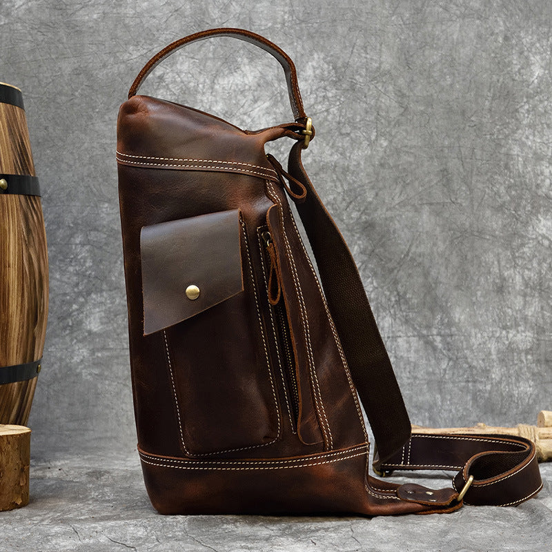 Men's Attractive Retro Leather Crazy Horse Bags