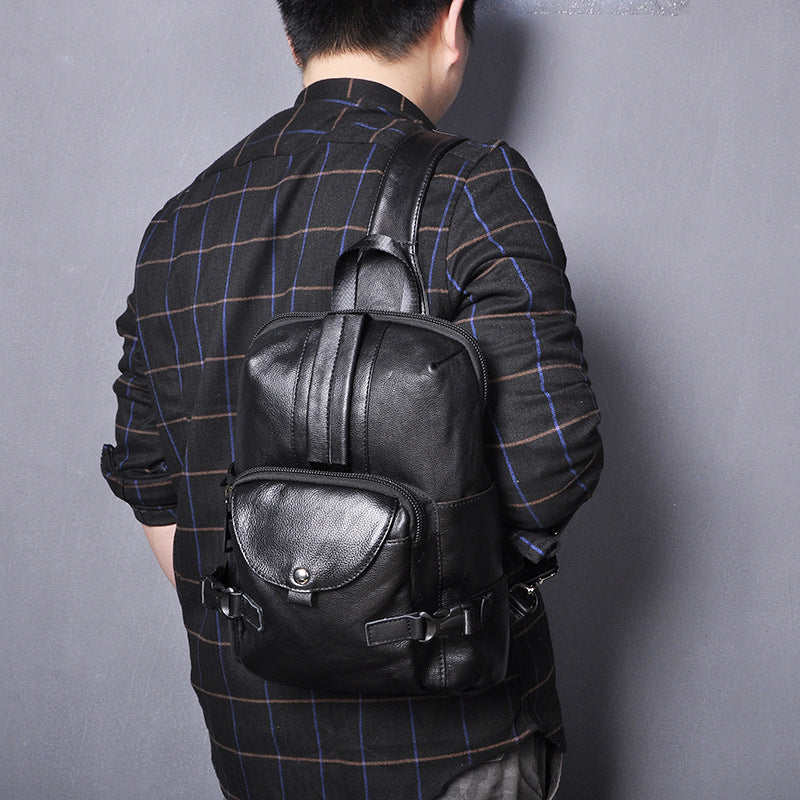 Men's First Layer Crazy Horse Leather Retro Inch Men's Messenger Bags