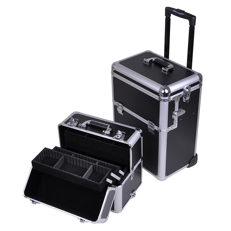 Aluminum Alloy Frame Large Capacity Advanced Separated Cosmetic Cases