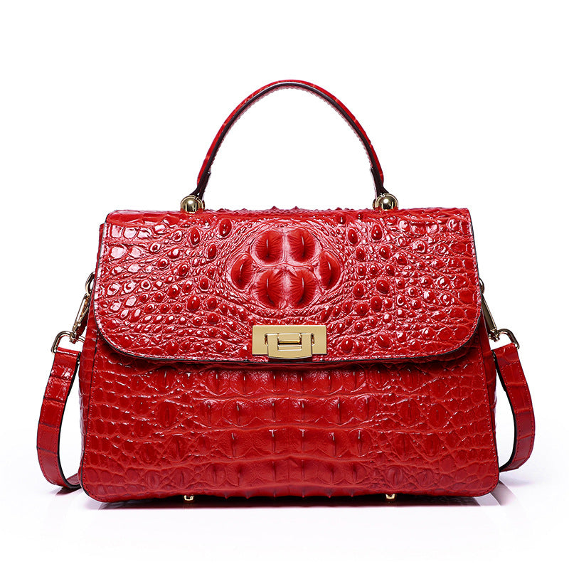 Women's Crocodile Pattern Genuine Leather Top Layer Handbags