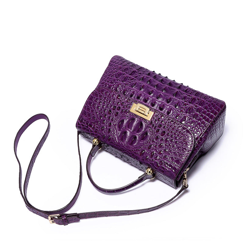 Women's Crocodile Pattern Genuine Leather Top Layer Handbags