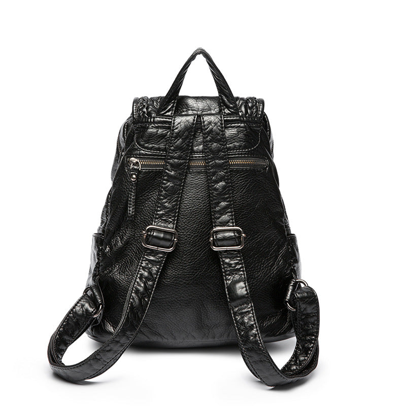 Women's Korean Soft Leather Fashion Large Capacity Backpacks