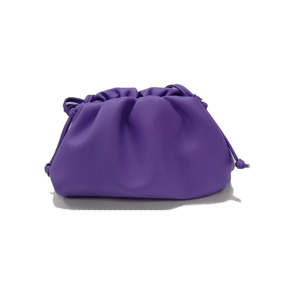 Women's Cloud Pleated Clip Solid Color Korean Crossbody Bags