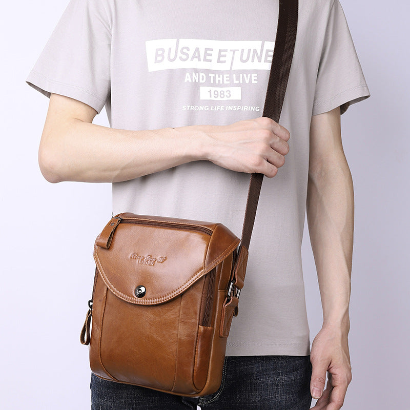 Men's Genuine Leather Retro First Layer Cowhide Men's Shoulder Bags