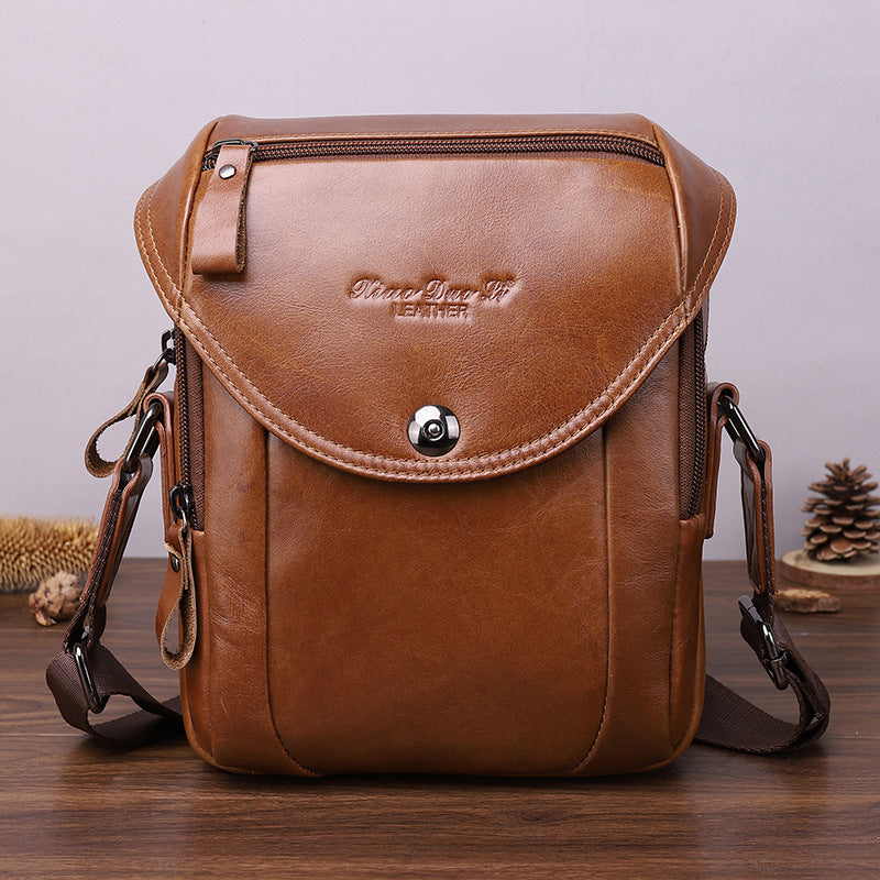 Men's Genuine Leather Retro First Layer Cowhide Men's Shoulder Bags