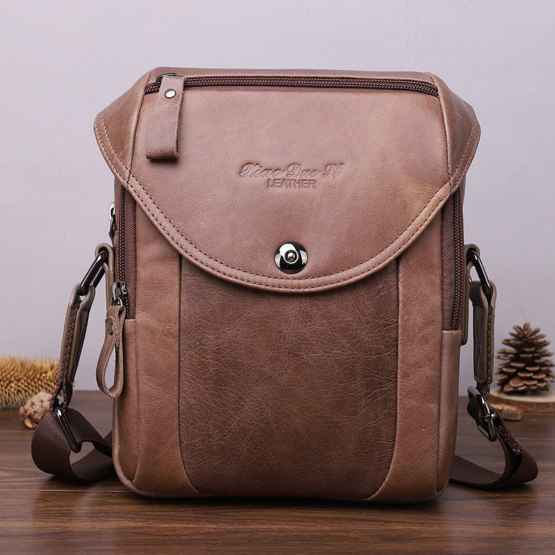 Men's Genuine Leather Retro First Layer Cowhide Men's Shoulder Bags