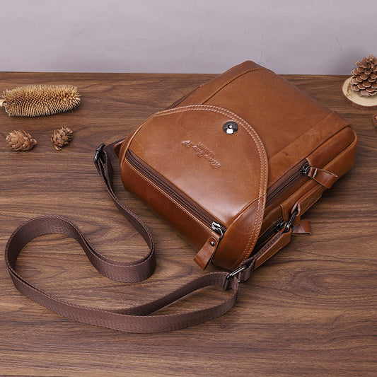 Men's Genuine Leather Retro First Layer Cowhide Men's Shoulder Bags