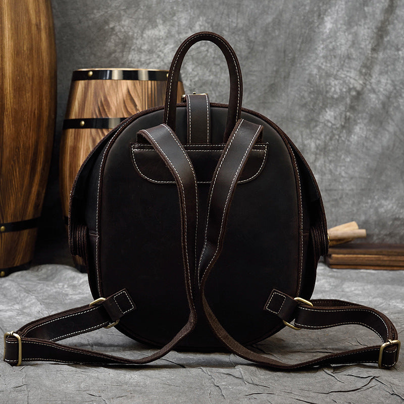 Women's & Men's & Retro Genuine Leather Creative Personalized Backpacks