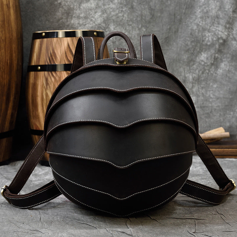 Women's & Men's & Retro Genuine Leather Creative Personalized Backpacks