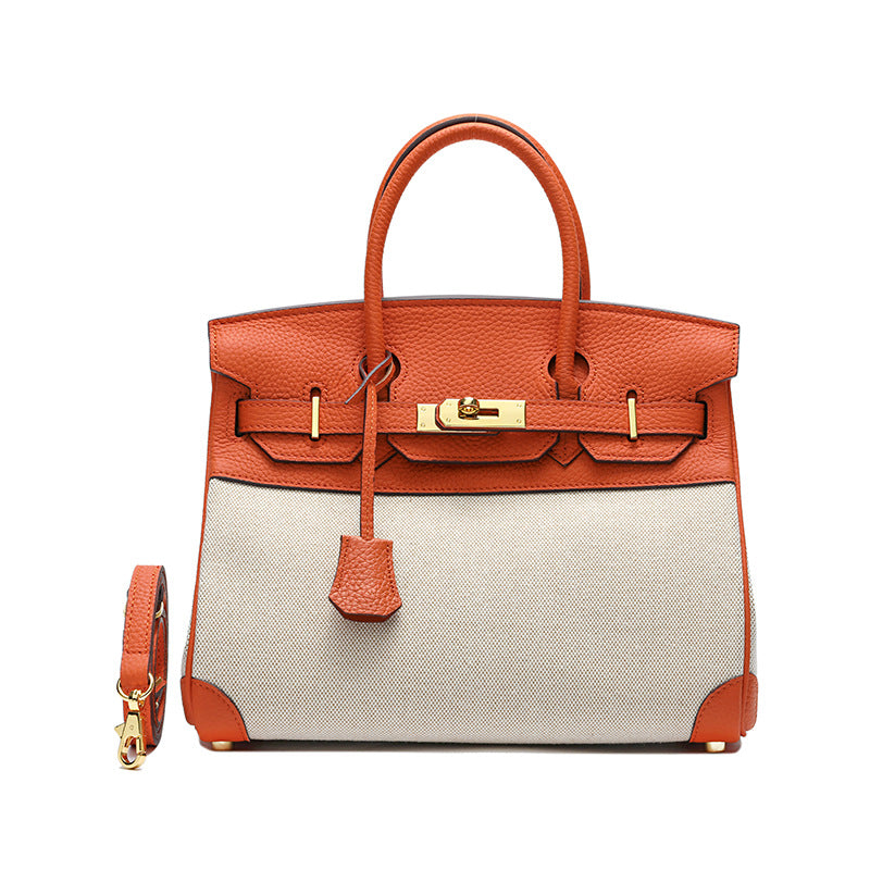 Women's Matching Top Layer Cowhide Cloth Fashion Handbags