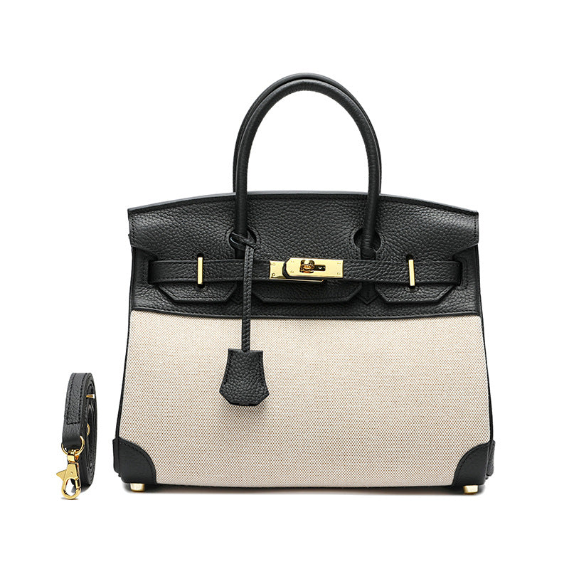 Women's Matching Top Layer Cowhide Cloth Fashion Handbags