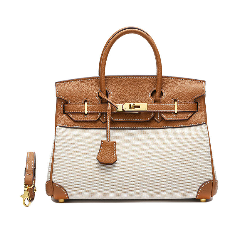 Women's Matching Top Layer Cowhide Cloth Fashion Handbags