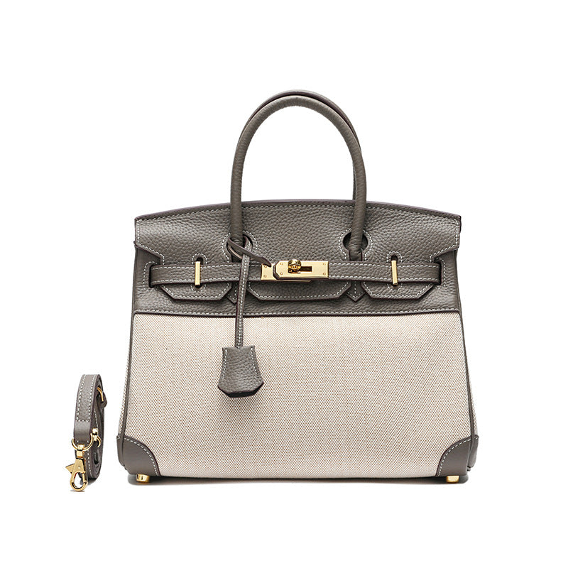 Women's Matching Top Layer Cowhide Cloth Fashion Handbags