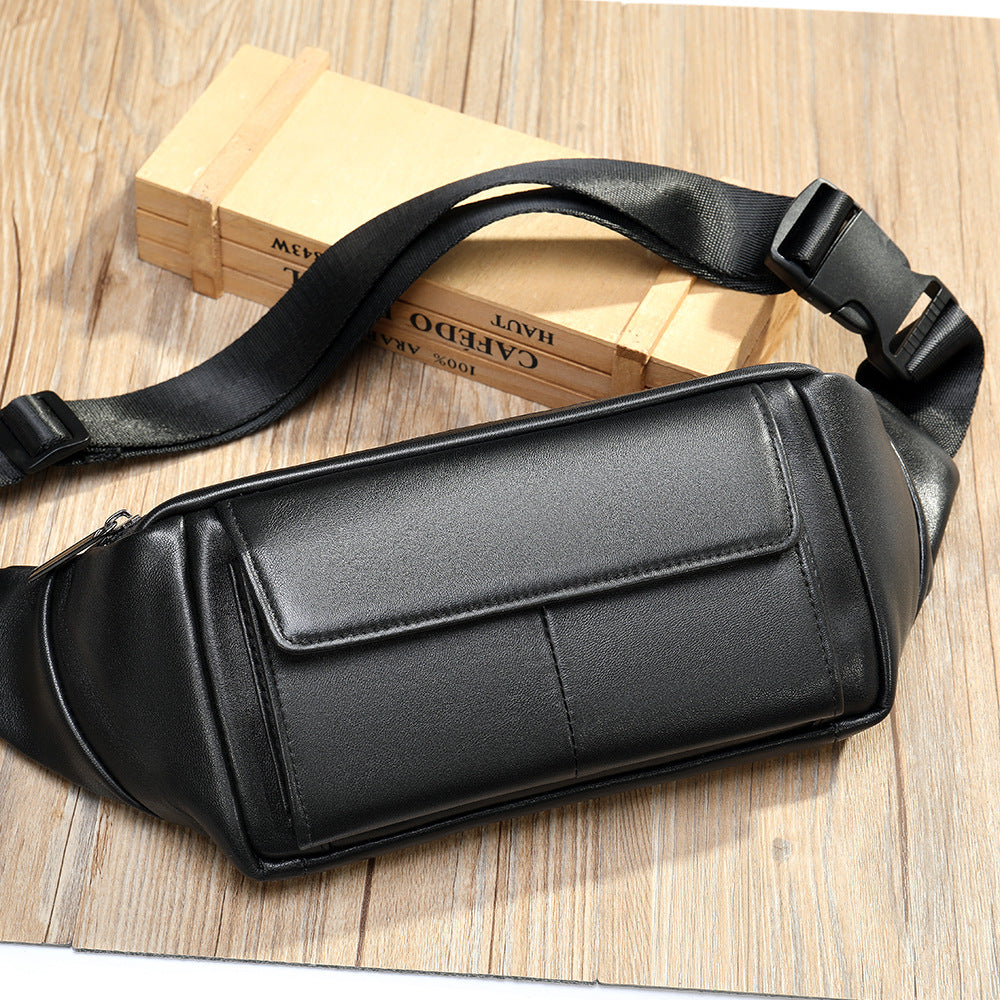 Men's Leather Running Leisure Cashier Multifunctional Hip Men's Messenger Bags