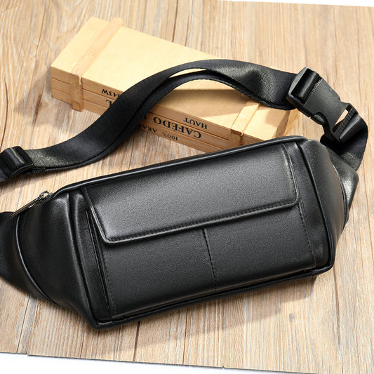 Men's Leather Running Leisure Cashier Multifunctional Hip Men's Messenger Bags