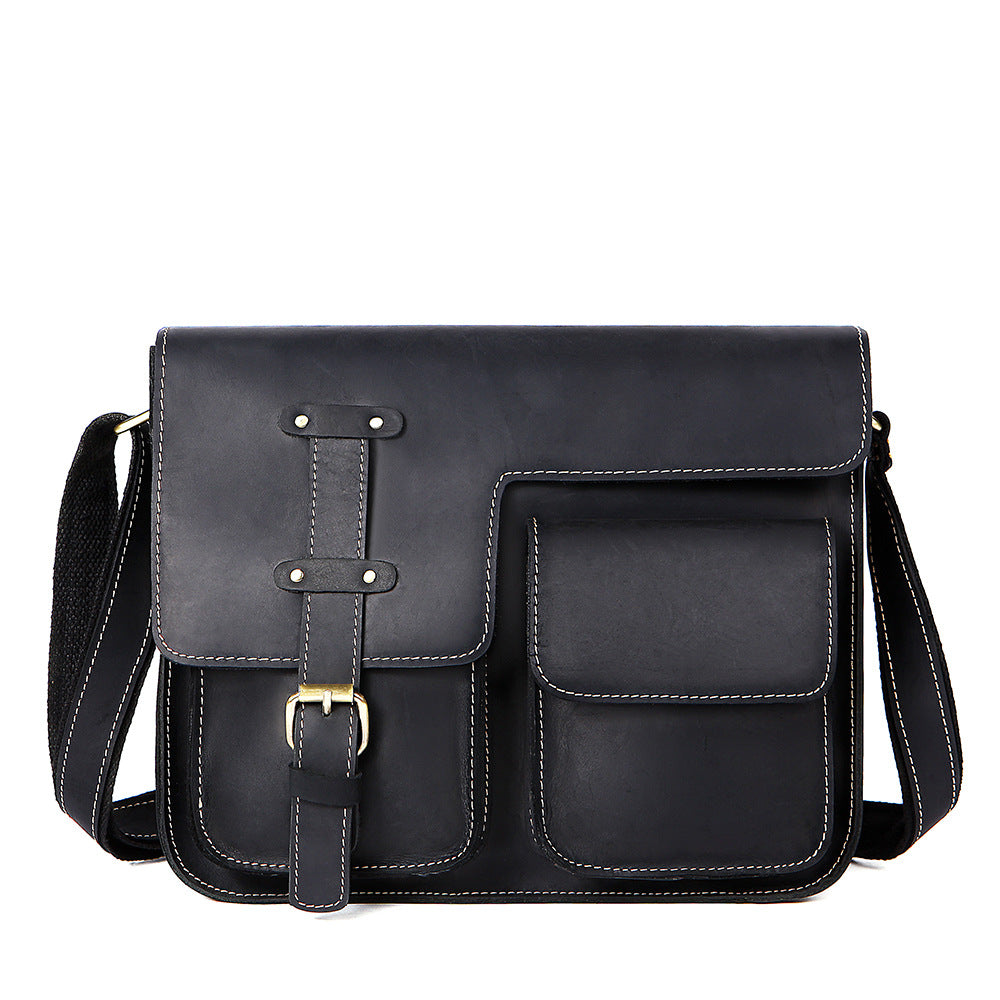 Men's Crazy Horse Leather Retro First Layer Cowhide Men's Messenger Bags