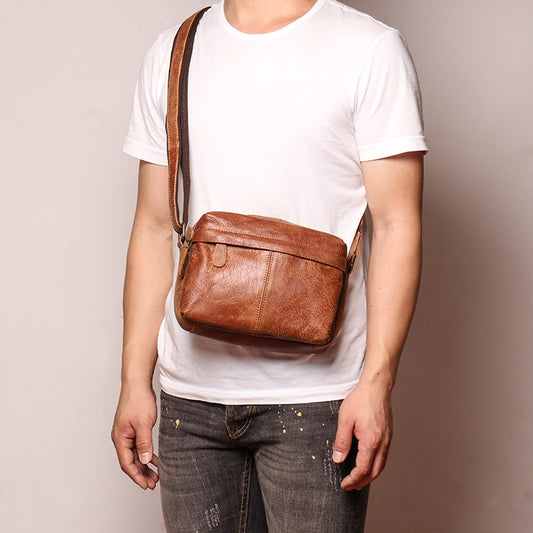 Women's & Men's & Retro Fashion First Layer Cowhide Men's Shoulder Bags