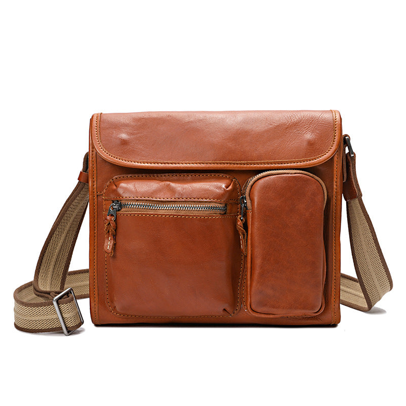 Men's Retro Washed Genuine Leather Motorcycle Men's Briefcases