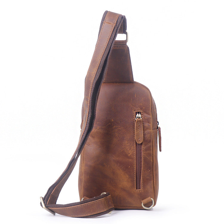Women's & Men's & Vintage Leather Crazy Horse Large Men's Chest Bags