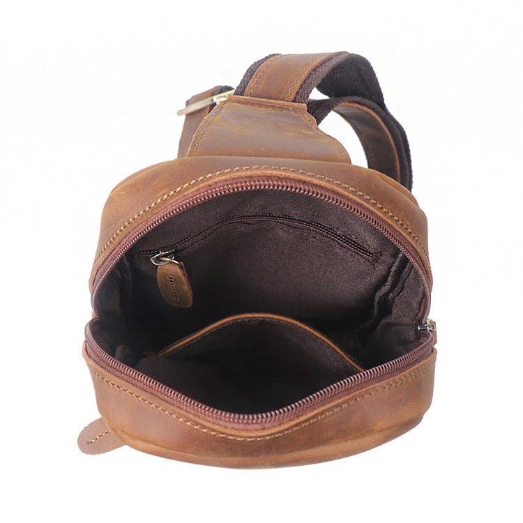 Women's & Men's & Vintage Leather Crazy Horse Large Men's Chest Bags