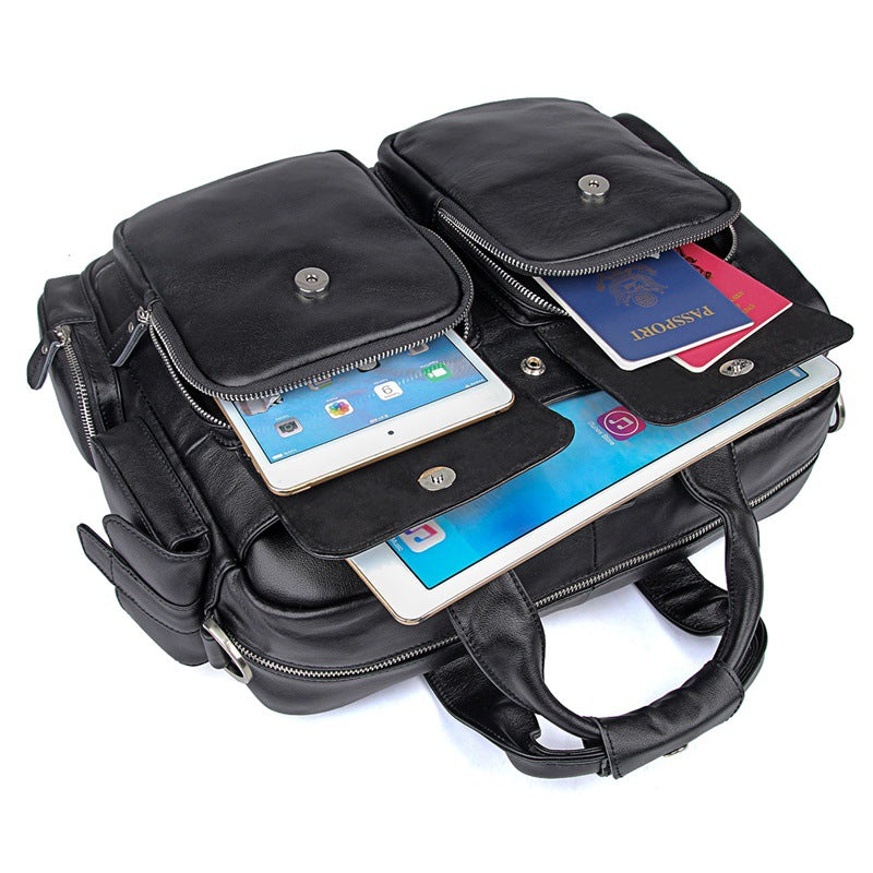 Fashion Business First Layer Cowhide Computer Men's Briefcases