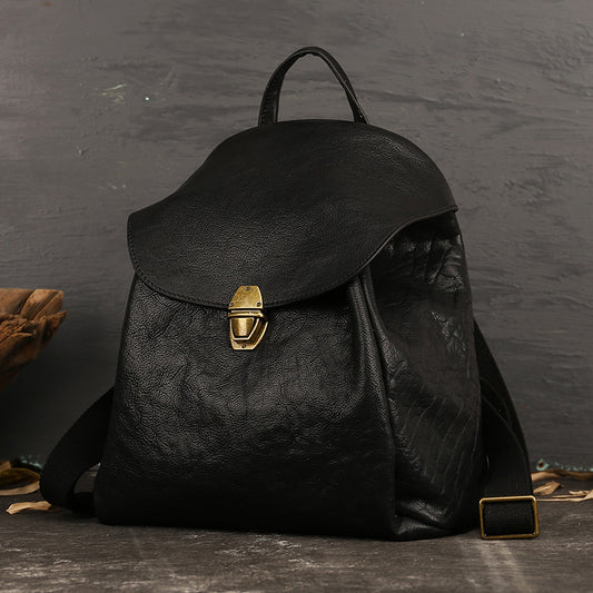 Women's Genuine Leather Vintage First Layer Cowhide Backpacks