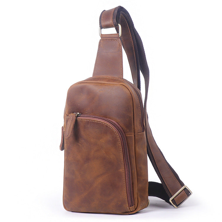 Women's & Men's & Vintage Leather Crazy Horse Large Men's Chest Bags