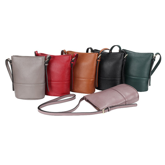 Women's Leather First Layer Cowhide Mobile Phone Bags