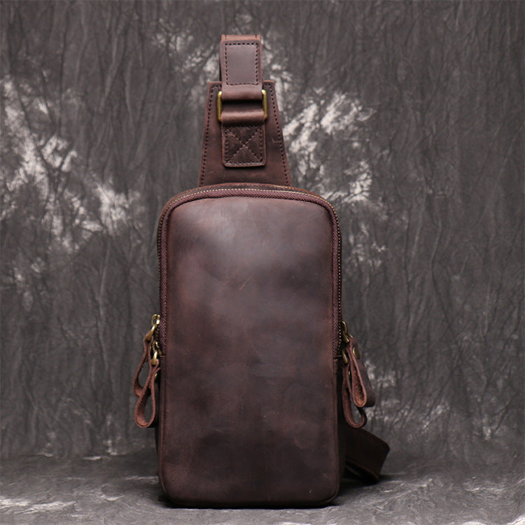 Women's & Men's & Vintage Leather Cowhide Close-fitting Crazy Bags