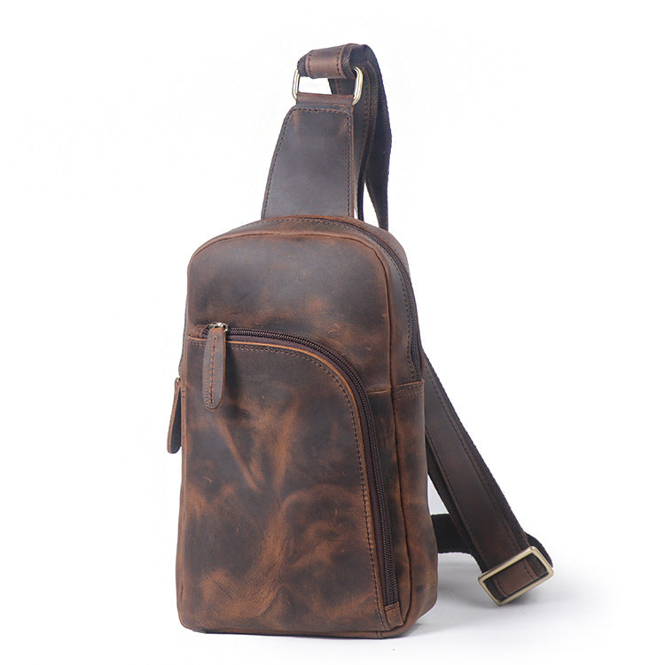 Women's & Men's & Vintage Leather Crazy Horse Large Men's Chest Bags